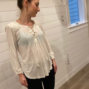 Lucky brand cream breezy lightweight shirt.